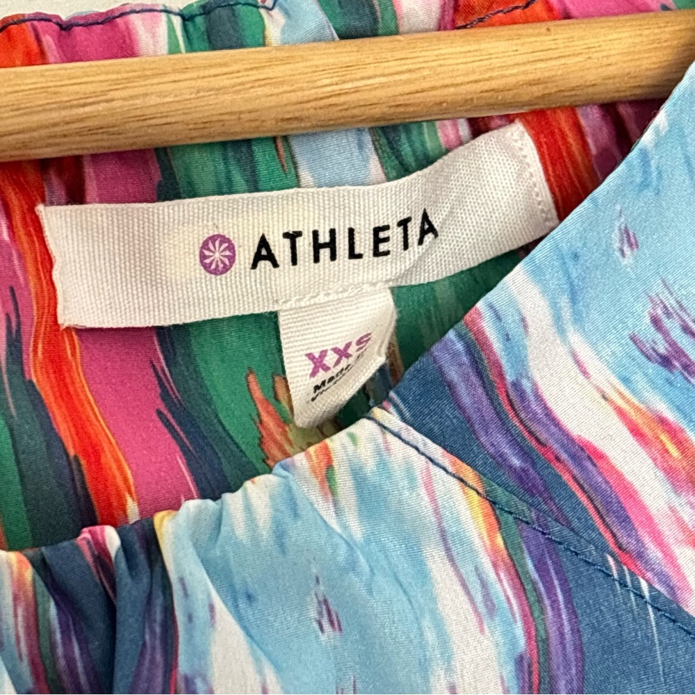 Athleta Martinique Ikat Colorful Midi Dress Size XXS 2XS/XS *K3 - Picture 8 of 15